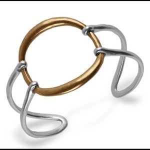 Lucky Brand Two-Tone Openwork Circle Cuff Bracelet